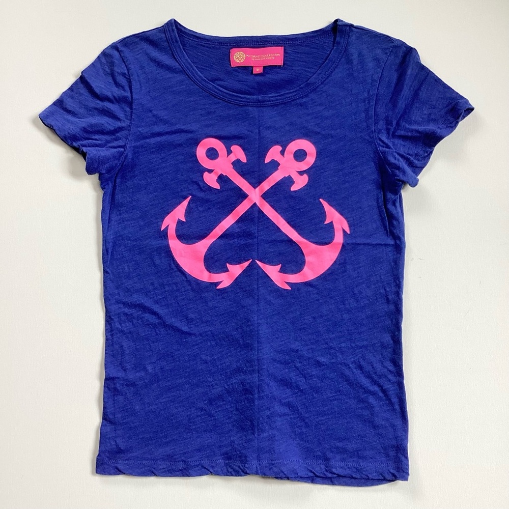 Blue and Pink Anchor Tee
